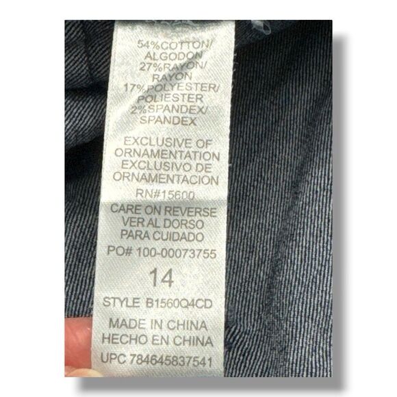 Democracy “Ab"solution Booty Lift Straight Leg Indigo Jeans Women’s Size 14 - Picture 13 of 15